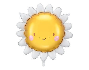 27" Smiling Sun Balloon | You are my Sunshine | Trip Around the Sun Decor | Little Sunshine Balloon | Here Comes the Sun Baby Shower Decor