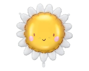 27" Smiling Sun Balloon | You are my Sunshine | Trip Around the Sun Decor | Little Sunshine Balloon | Here Comes the Sun Baby Shower Decor