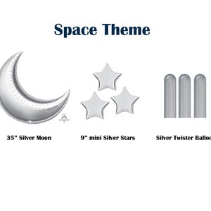 Space Astronaut DIY Balloon Garland Kit | Balloon Arch | Moon Balloon |  Galaxy Starry Night Two The Moon Balloon Arch | Planets | Stars