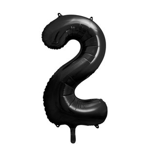 Jumbo Black Number 2 Balloon | Giant Black 2 Balloon | Black Number Balloon | Two Fast Party Decor | Retro Muted Race Car Theme Birthday