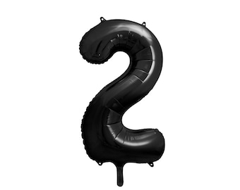 Jumbo Black Number 2 Balloon | Giant Black 2 Balloon | Black Number Balloon | Two Fast Party Decor | Retro Muted Race Car Theme Birthday