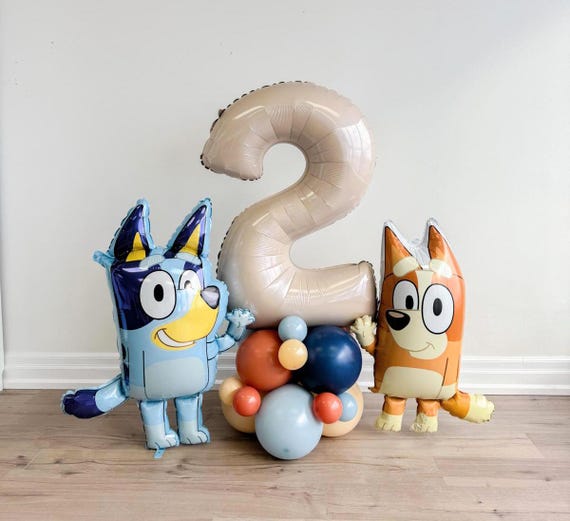LICENSED Bluey Balloon Tower | Bluey Birthday Party Decor | Bluey Theme Birthday | Bingo Balloon |  Dog Birthday Party | Girl  Dog Party