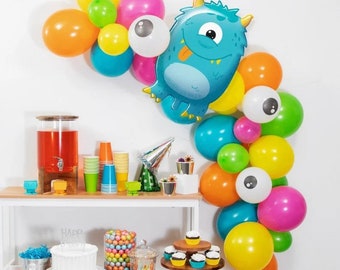 Monster Thema DIY Ballon Slinger Kit | Klein monster feestdecor | Eerste verjaardagsfeestje | Monster Mash-verjaardagsfeestje | Monsterballonnen