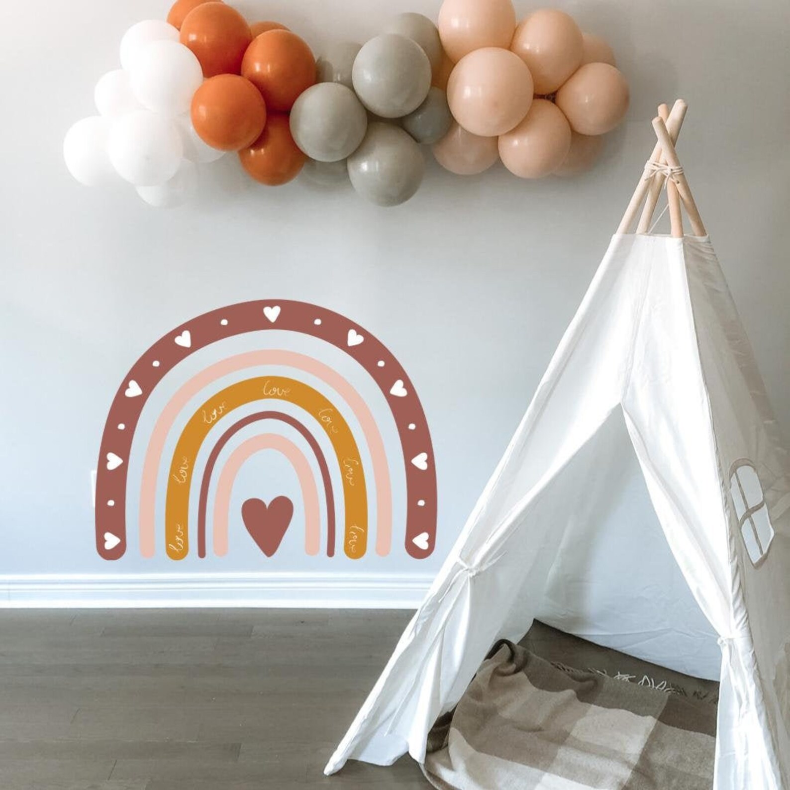 Boho Regenbogen DIY BallonGirlande Kit Nude Neutral Matte