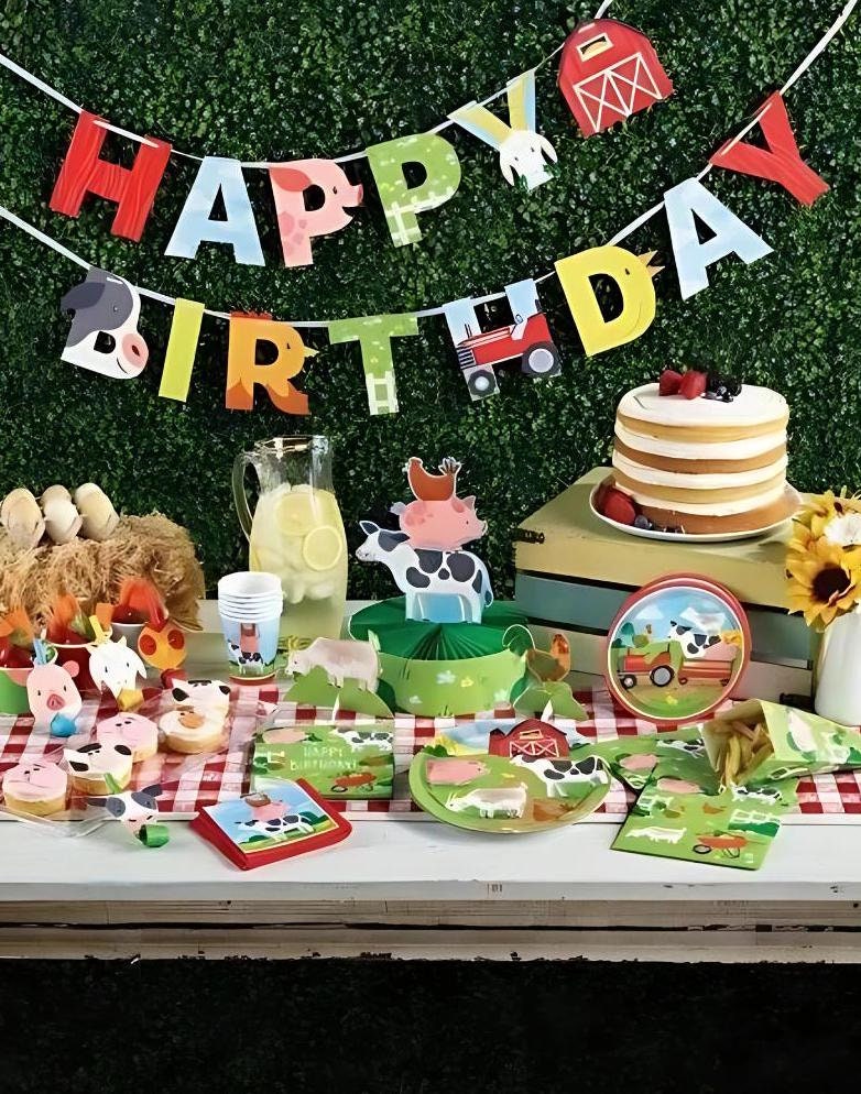 Farm Theme Happy Birthday Banner | Farm Themed Birthday | Farm Animal Theme Party | Wild West Birthday | First Rodeo Birthday | Farm Party