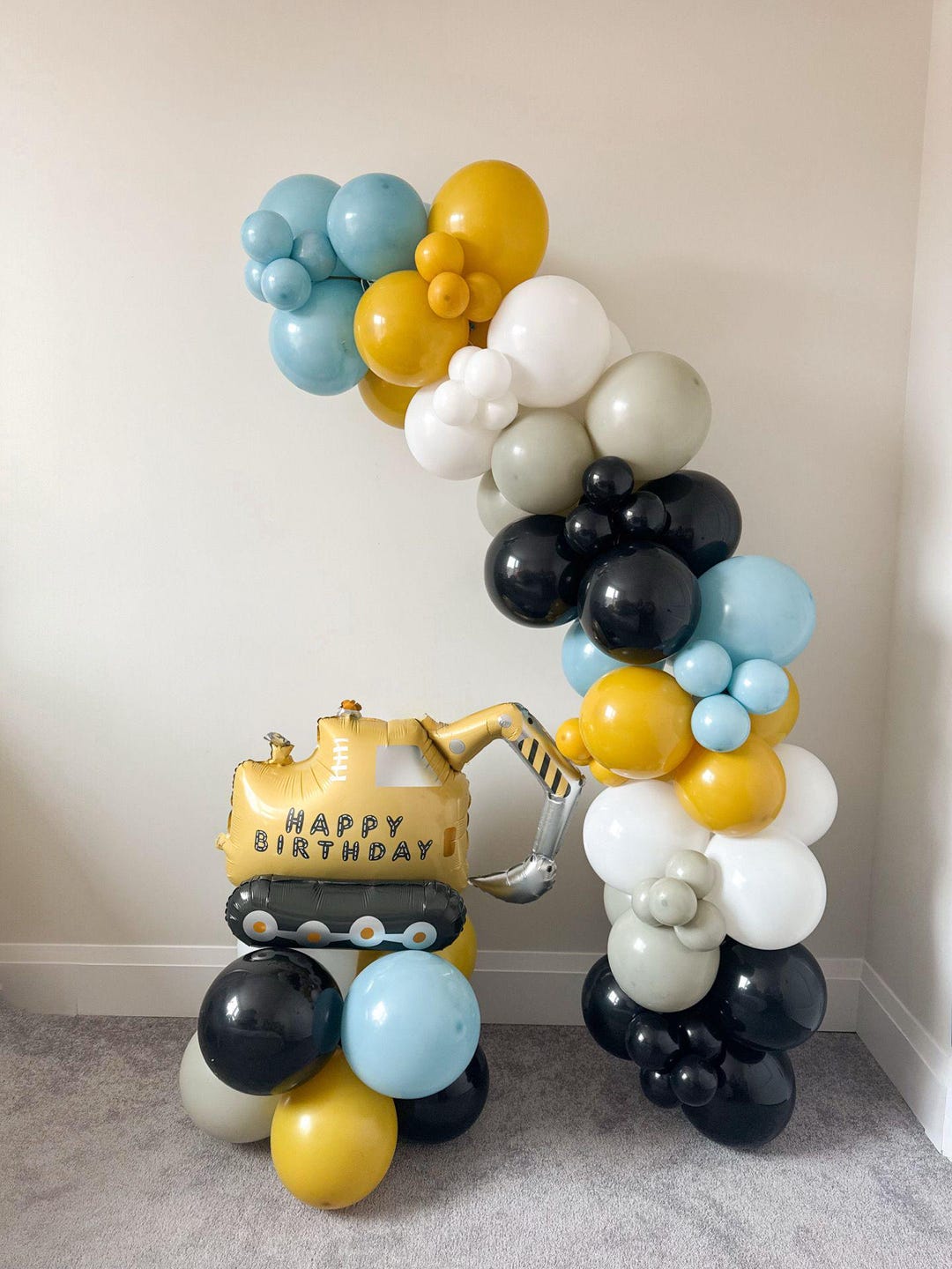 Construction Balloon Rch Little Builder Kids Balloon Arch, Under Construction Theme DIY Garland ...