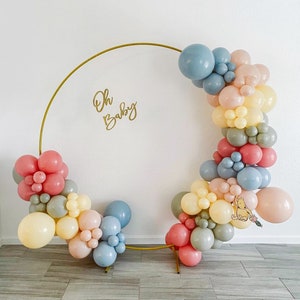 Retro Winnie The Pooh Baby Shower DIY Balloon Garland Kit | First Birthday Balloon Arch | Gender Reveal | Boho Pastel Party | Dusty Rose