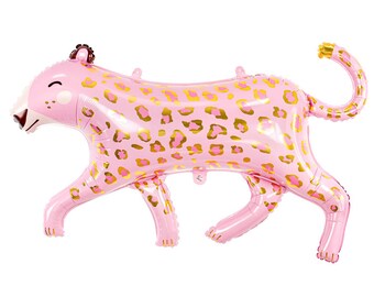 Giant Pink Leopard Balloon | Pink Cheetah Balloon | Safari Baby Shower | Wild One | Jungle Birthday Party Decor, Modern Pink Animal Balloons