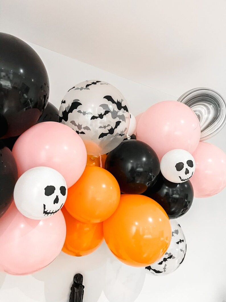 Halloween Balloon Garland Pink and Black Halloween Decor Etsy