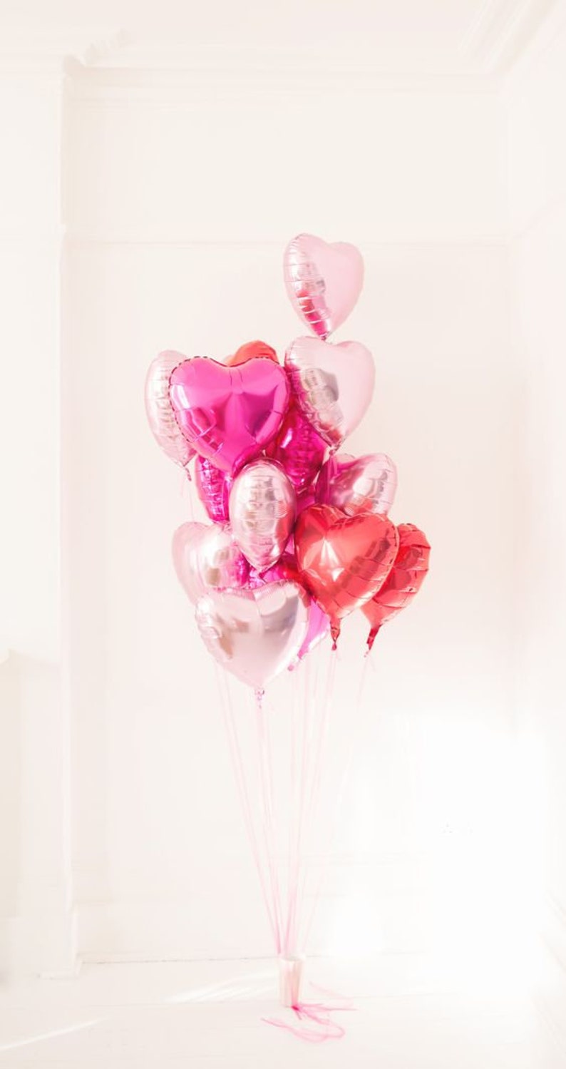 Foil Hearts Balloon Bouquet | Valentines Day Balloons | Vday Decor ...