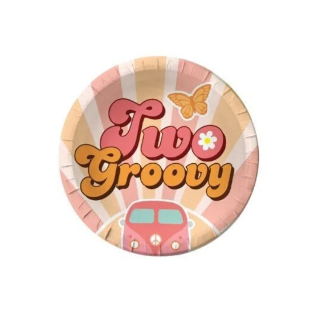 7'' Two Groovy Plates Recyclable Paper Party Decor Etsy