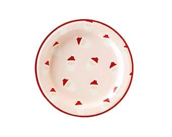 Platos rosas de Papá Noel / Platos de Feliz Navidad / Vajilla navideña / Fiesta navideña alegre y brillante / Cumpleaños de un país de las maravillas invernal rosa