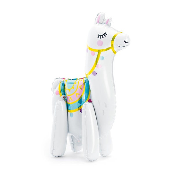 Standing Llama Foil Balloon 24in | Taco 'bout a party |  Llama Birthday | Fiesta Party, Llama Balloon, Boho Llama Party, Cinco de Mayo Decor