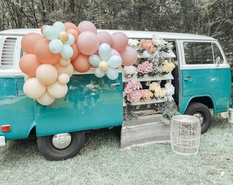 Daisy Flower Girl Boho Pink Peach DIY Balloon Garland Kit | First Birthday Party decor Balloon Arch | Baby Shower Boho Bridal Shower Decor