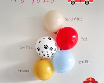 Marshall Paw Patrol Balloon Garland | Adopt A Puppy Balloon Garland | Firetruck Party Decor | Marshall Paw Patrol Birthday Decorations