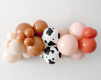 Cow Girl Balloon Garland Kit | Giddy up Garland, Cow Girl Party | Pink Farm Themed Southern Party, Cow Print Balloons, Last Rodeo, Nash Bash