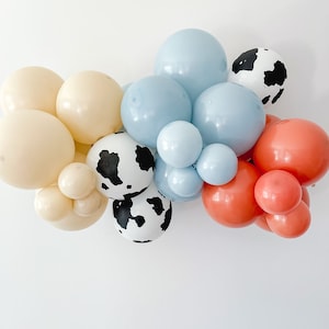 Ghirlanda di palloncini Cow Boy in sordina / Arco di palloncini Toy Story / Palloncini con stampa mucca / Tema animali da fattoria / Primo Rodeo / Compleanno del selvaggio West / Cowboy