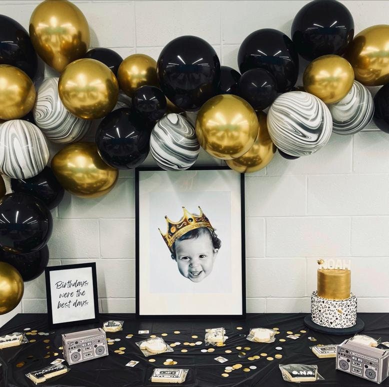 Party Decorations Party Like Great Gatsby Balloons Black Gold Balloon  Garlands