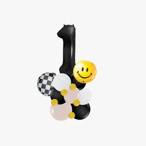 One Cool Dude Balloon Tower | One Happy Dude Balloon Column | One Cool Dude Party Decor | One Groovy Dude | One Happy Guy | Smiley Face