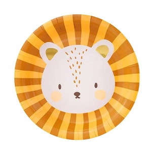 Little Lion Dessert Plates | Safari Birthday Decor | Wild One | Two Wild Birthday | Jungle Baby Shower | Lion Plates | Jungle Birthday Decor