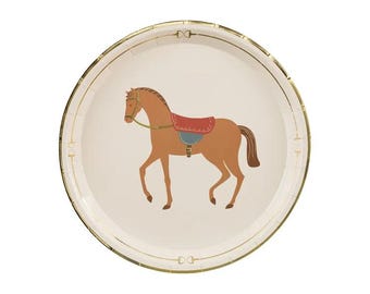 Horse Paper Plates Pony Tableware Horses Theme First Birthday Party Western Farm Party Plates Pack of 6 Equestrian Children’s Party Favors