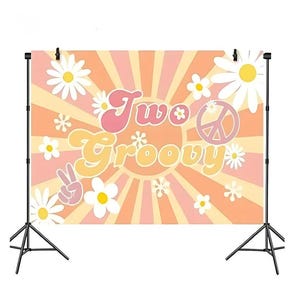 Two Groovy Pink Backdrop | Two Groovy Theme Birthday | Groovy One Baby Shower | Nursery Decor | Boho Two Groovy Party Decoration
