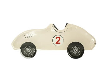 Vintage Car Plates | Two Fast Party Decor | NASCAR Two Fast Party Decor | Race Car Themed Birthday Decor | Checkered Tableware | Fast One