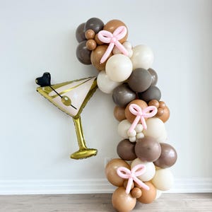 Espresso Martini Pink Bows Balloon Arch Tini Bit Older Dirty 30 Martini Bachelorette Birthday Pink Bow Shower Tying The Knot Bridal Shower