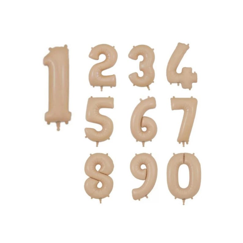 Sand Beige Jumbo Foil Numbers 0-9