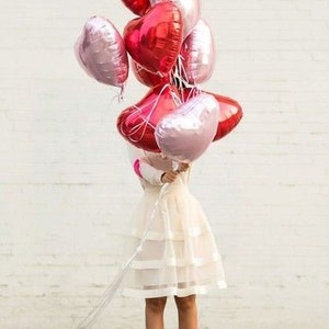 Foil Hearts Balloon Bouquet | Valentines Day Balloons | Vday Decor ...
