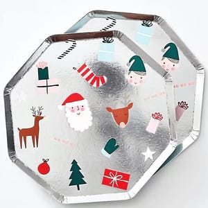 Christmas Plates | Christmas Table Decor | Christmas Tableware | Santa Tableware | Christmas Party Deco | Christmas Napkins | Xmas plates