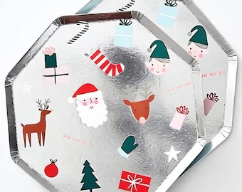 Christmas Plates | Christmas Table Decor | Christmas Tableware | Santa Tableware | Christmas Party Deco | Christmas Napkins | Xmas plates