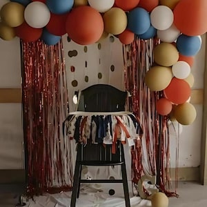 Kit de guirnalda de globos DIY con temática del superhéroe Capitán América / Decoración de cumpleaños de superhéroes / Cumpleaños del Capitán América / EE. UU. / Decoración del 1 de julio imagen 1