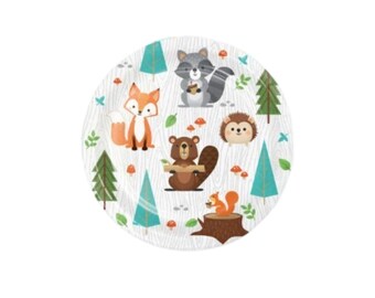 Woodland Baby Shower Plates | Woodland Baby Shower | Forest Animals Baby Shower | Sage Green Baby Shower Decor | Woodland First Birthday