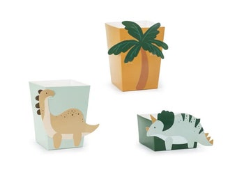 Dinosaur Treat Boxes | Dinosaur Snack Boxes | Three-Rex Dinosaur Birthday Party | Roar I'm Four | T-Rex Birthday | Jurassic World Party Deco