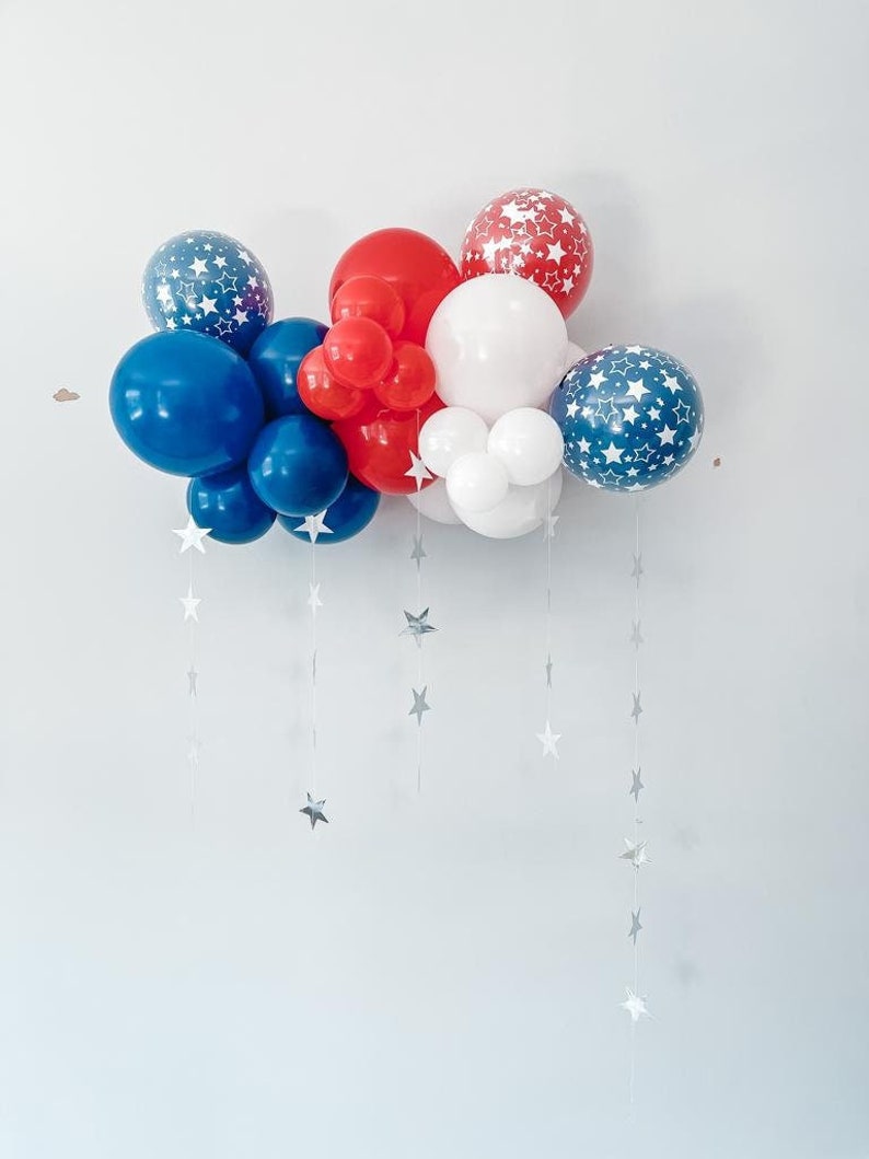 Guirlande de ballons du 4 juillet Guirlande de ballons Amérique Décor du 4 juillet Ballons drapeau américain Fête du 4 juillet Capitaine Amérique image 1