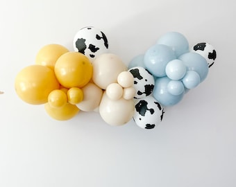 Muted Cow Boy | Retro Toy Story Themed DIY balloon Garland Kit  Toy Story Party | Cow Print Balloons | Cow Boy Balloon Garland | First Rodeo
