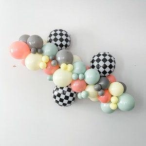 Retro Muted Race Car Themed  DIY Balloon Garland Kit | Birthday Car themed Balloon Arch | Two Fast Party Decor | Baby Shower Decor