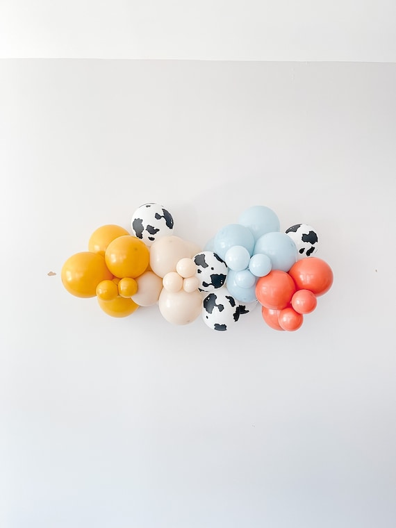 Muted Retro Toy Story Themed DIY balloon Garland Kit | Toy Story Party | Cow Print Balloons | Cow Boy Balloon Garland | First Rodeo, Western