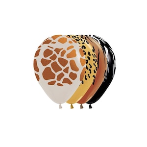 Animal Theme Party | Wild One | Jungle Party | Safari | Two Wild | 11&quot; Animal Print Balloons I Zebra I Tiger I Giraffe I Cheetah | Zoo Decor