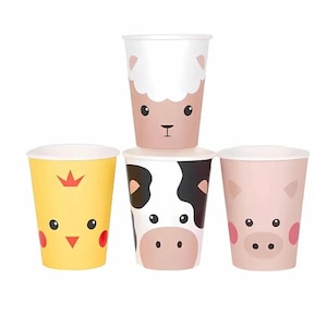 Farm Animals Paper Cups