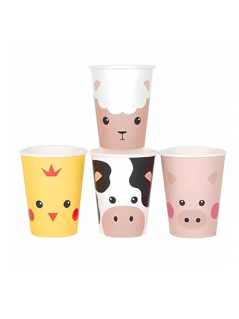 Farm Animals Paper Cups