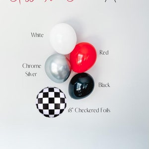 Classic Race Car Themed  DIY Balloon Garland Kit | Car Themed Birthday Balloon Arch | Two Fast Party Decor | Baby Shower Decor | Fast One