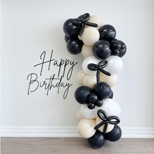 Black Coquette Bow Balloon Arch Bridal Shower Black and White Baby Shower First Birthday Bachelorette She&#39;s Tying the Knot Black Bow Decor