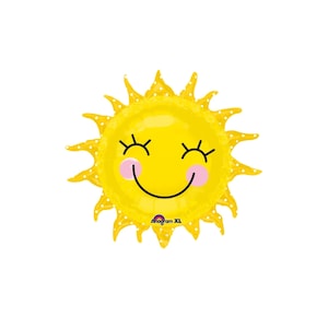 74 cm lächelnder Sonnenballon | Du bist mein Sonnenschein | Reise um die Sonne | Kleiner Sonnenschein-Ballon | Hier kommt die Sonne für Babyparty-Dekor