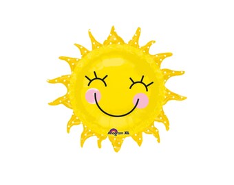 29" Smiling Sun Balloon | You are my Sunshine | Trip Around the Sun Decor | Little Sunshine Balloon | Here Comes the Sun Baby Shower Decor