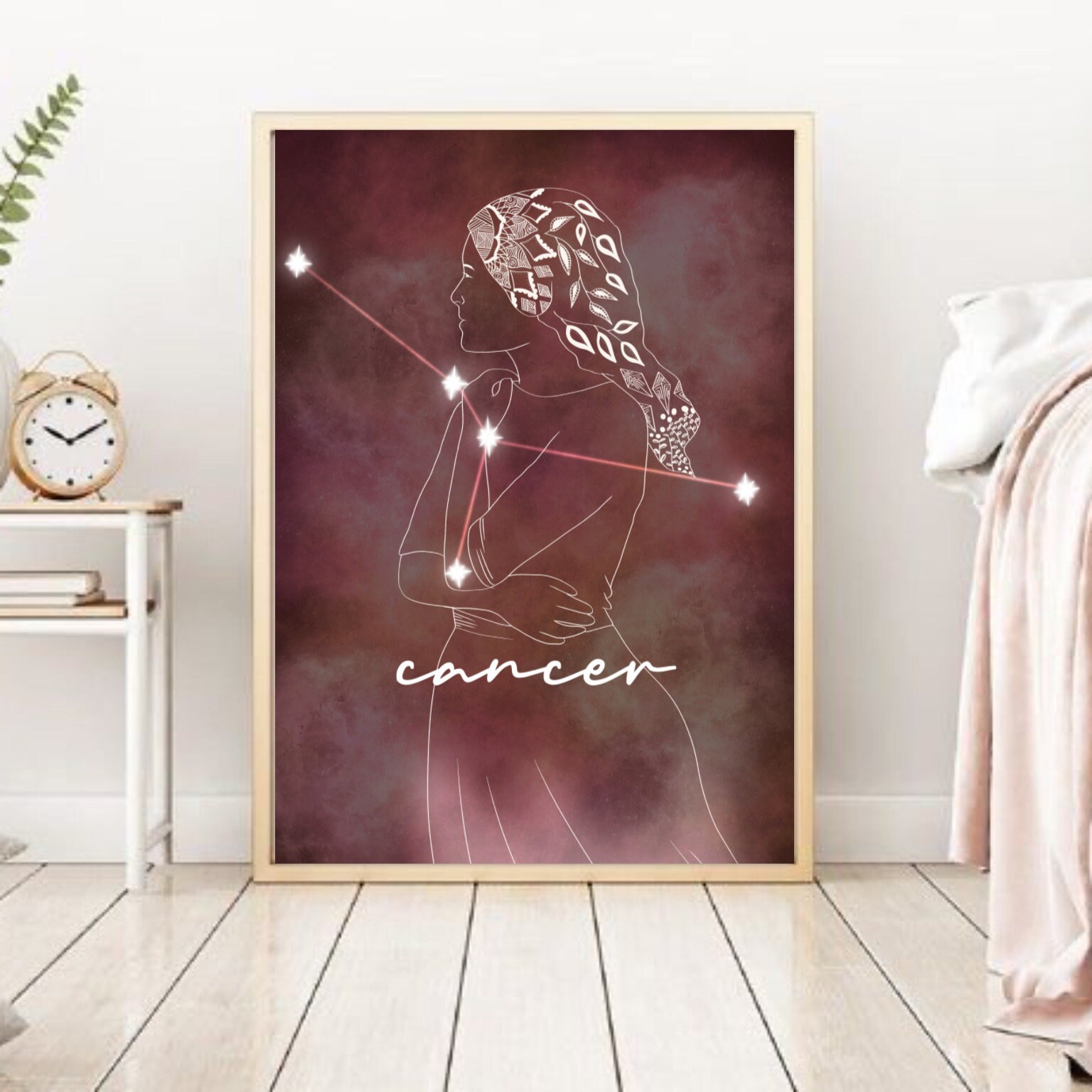 Cancer art wall decor astrology home decor printable Etsy