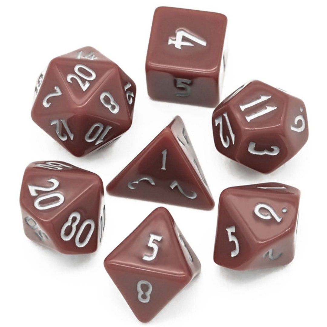 Fudge Brown Acrylic Dnd Dice Set 7 Dungeons and Dragons Etsy