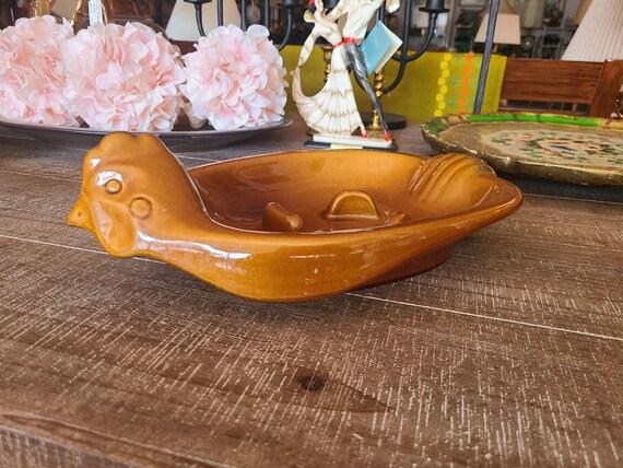 Mid Century Scheurich Ceramic Chicken Roasting Dish | 1960s West German Pottery | Vintage Ceramic Cookware | Scheurich 997-35