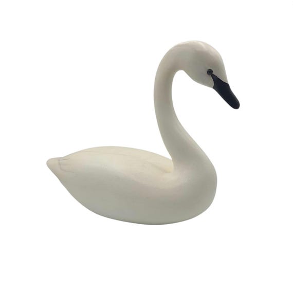 Vintage Wooden Swan | Signed and Dated | Carved Wood Swan | Collectible | Home Decor | Handcrafted Wood Carving